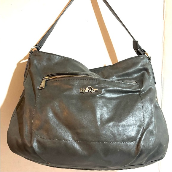 Kipling Gray Shoulder nlyon metallic Bag - Picture 4 of 7
